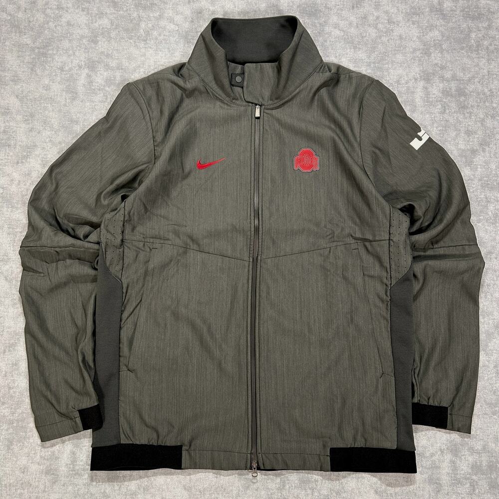 Nike LeBron James Ohio State Buckeyes Jacket Scarlet Gray Mens M Performance